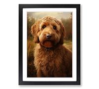 Labradoodle Realism Framed Print | A2 Black Framed Wall Art | Ready to Hang | Modern Nature Picture | Living Room Bedroom Lounge Office