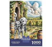 Labradoodle Recycled Paper 1000 Piece Jigsaw Dogs in Village Square Puzzle for Adults Decompression And Wall Decor 70x50cm/1000pcs