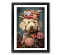 Labradoodle Rococo Framed Print | A2 Black Framed Wall Art | Ready to Hang | Modern Nature Picture | Living Room Bedroom Lounge Office