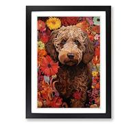 Labradoodle Tachisme No.2 Framed Print | A2 Black Framed Wall Art | Ready to Hang | Modern Nature Picture | Living Room Bedroom Lounge Office