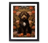 Labradoodle Victorian Framed Print | A2 Black Framed Wall Art | Ready to Hang | Victorian Nature Picture | Living Room Bedroom Lounge Office