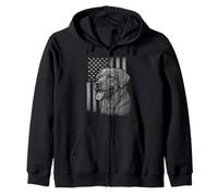 Labrador American Flag 4th of July Patriotic Dog Love Zip Hoodie
