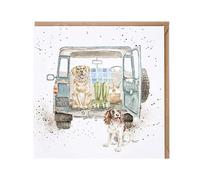 Labrador and Spaniel Birthday Card - Dog Picnic Wrendale Blank Greeting Card
