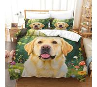 Labrador Bedding Set And Quilt Cover with 3D Print And Soft Premium Brushed Microfiber Featuring Soft Easy Care And Comforter with for Boys Girls Kids Youth Teens And Kids Boys Girls Double（200x200cm