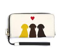 Labrador Best Friends Silhouette PU Leather Clutch Long Bifold Wallet, Coin Purse Credit Pass Case, Durable Card-Holder Money Storage for Women Men