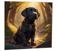 Labrador Birthday Card - Cute Black Labrador Greeting Card 145 x 145mm