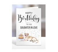 Labrador birthday card for Daughter In Love, gifts for men, women, female, male, him, her, presents, Happy Birthday to you, from the dog, A5-280_74