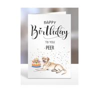Labrador birthday card for Peer, gifts for men, women, female, male, him, her, presents, Happy Birthday to you, from the dog, A5-280_194