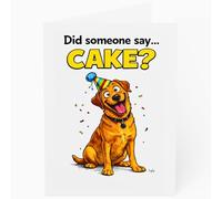 Labrador Birthday Card Funny Dog Birthday Card (Fox Red Lab) Blank Inside