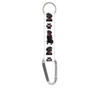 Labrador Black Dog Gift Keychain for Keys, Belt, Purse, Lanyard Key Chain, Whistle, ID Badge Holder. Themed Gift Eco-Friendly