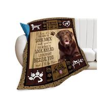 Labrador Blanket for Girls Boys Chocolate Retriever Throw Blankets Soft Cozy Warm Fuzzy Fleece Bedding Flannel Dog Throws Stuffed Animal Gifts for Labrador Lovers Kids Men Women Bedroom Decor 60"x50"