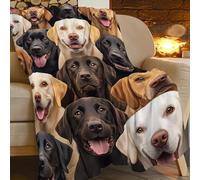 Labrador Blanket for Girls Boys Chocolate Retriever Throw Blankets Soft Cozy Warm Fuzzy Fleece Bedding Flannel Dog Throws Stuffed Animal Gifts for Labrador Lovers Kids Men Women Bedroom Decor 60"x50"