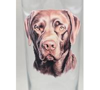 Labrador Breed Glass Tumbler. Unique Gift, Chocolate lab, Black lab, Yellow lab (One Size, Chocolate Lab)