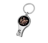 Labrador Dog and Dinosaur Nail Clippers Sharp Sturdy Fingernail Cutters with Bottle Opener Keychain