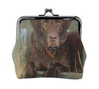 Labrador Dog Lab Chocolate, PU Leather Coin Purse, Small Wallets, Change Pouch with Kiss Lock Clasp Buckle, Change Purse