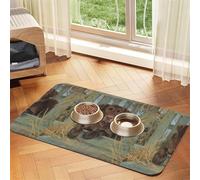 Labrador Dog Lab Chocolate,Waterproof Pet Feeding Mat,Cat Dog Placemats for Food and Water, PU Leather Food Mats,40x60cm