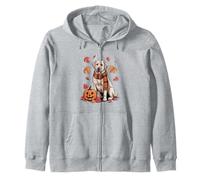 Labrador Dog Lover Pumpkin Fall Autumn Thanksgiving Zip Hoodie