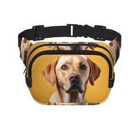 Labrador dog portrait Pattern trendy fashionable waist bag, unisex travel sports messenger bag
