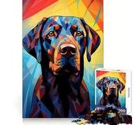 Labrador Dog Stained Glass Adult Jigsaw Puzzle1000 Pieces Brain Exercise Accurate Cut Home Activity Festive Gift (38x26cm)