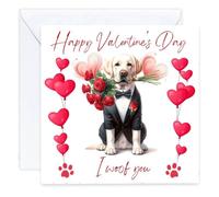 labrador dog Valentines Card i woof you (envelope Included) dog owner from the dog