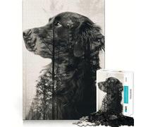 Labrador Double Exposure Puzzles for Teenagers 1000 Pieces Logic Build Anxiety Relief Fun Challenge Art Display (38x52cm)