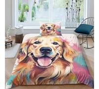 Labrador Duvet Cover Microfiber Bedding Set, 3D Print Duvet Quilt Cover&Pillowcase, With Zipper Closure, Soft Comforter Cover for Men Woman Kids 3 Piece Set Single（135x200cm）