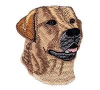 Labrador Head Dog Brown Iron-On or Sew On Patch Iron-On Patch for Clothes Embroidered Iron-On Patch Applique Retriever Patch Size 6.5 x 7.8 cm