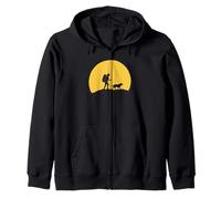 Labrador Hiking Dog Lover Moon Zip Hoodie