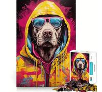 Labrador Hoodie Graffiti Jigsaw Puzzles for Adults1000 Pieces Reason Skill Fine Detail Happy Challenge Art Display (50x75cm)