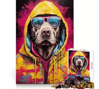 Labrador Hoodie Graffiti Jigsaw Puzzles for Adults1000 Pieces Reason Skill Fine Detail Happy Challenge Art Display (50x75cm)