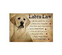Labrador Labra-Law Dog Eat First Question Late Retro Tin Sign Sign For Street Garage Family Cafe Bar People Cave Farm Wall Bathroom Decoration Crafts Metal Tin Sign 6x8 Inch