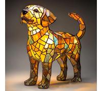 Labrador Lamp, 7.87 Inches Dog Series Art Night Light, Stained Resin Dog Tabletop Desk Lamp Night Light, Cute Animals Dogs Themed Bedside Table Lamps Art Lights, for Home Bedroom Decor