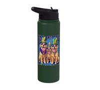 Labrador Mardi Gras Labrador Carnival Stainless Steel Insulated Water Bottle