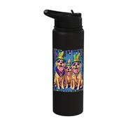Labrador Mardi Gras Labrador Carnival Stainless Steel Insulated Water Bottle