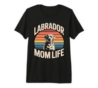 Labrador Mom Life Retro Sunset Dog Lover Premium T-Shirt