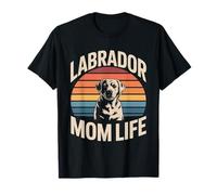Labrador Mom Life Retro Sunset Dog Lover T-Shirt