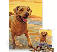 Labrador on The Beach 1000 Pieces Puzzles for Adults Cognitive Train Indoor Play Pattern Build (38x52cm)