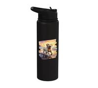 Labrador On The Beach, Lab, Dog, Labrador Puppy Stainless Steel Insulated Water Bottle