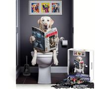 Labrador on The Toilet 1000 Piece Jigsaw Puzzle for Teenagers Sharp Thinking Perfect Connection Fun Activity Xmas Surprise (38x26cm)