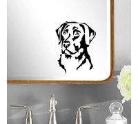 Labrador Pet Dog Cute Stickers - Car Sticker - Wall Sticker - Gifts for Dog Lovers - Animal Stickers - Labrador Gifts - Dog Wall Art - Laptop Sticker - Dog Mum Gifts (Black)
