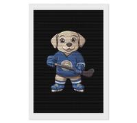 Labrador Playing Hockey Shining Diamond Art Painting Kits for Adults Personalized Round Full Drill Paintings DIY Crafts Kit Home Decor 8"x12"