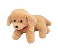 Labrador Plush, Stuffed Animal Toy, Realistic Golden Retriever with Little Collar Plushie, Snuggle Puppy Gift for Kids and Home Decor Cuddle(Brown,40cm/15.75in)