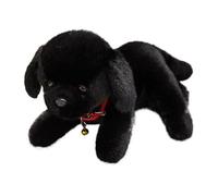 Labrador Plush, Stuffed Animal Toy, Realistic Golden Retriever with Little Collar Plushie, Snuggle Puppy Gift for Kids and Home Decor Cuddle(Black,40cm/15.75in)