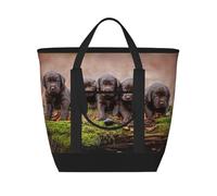 Labrador Puppies Brown Little Puppies Family,Lunch Bags Large Capacity Insulated Tote Bag For Women Men Work Picnic Travel