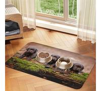 Labrador Puppies Brown Little Puppies Family,Waterproof Pet Feeding Mat,PU Leather Placemats for Cat Dog Water Bowl,Food Mats,30x45cm