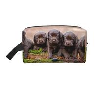 Labrador Puppies Brown Little Puppies FamilyMakeup Trave Bag for Women,Cosmetic Large Capacity Organizer