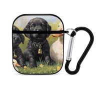 Labrador Puppies Ducks Headphone & Earphone Cases Compatible with Airpod 1&2 Scratch-Resistant PC Protective Cover with Keychain Black-style