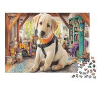 Labrador Retriever 1000 Piece Jigsaw Puzzle Set for Puzzle Collectors Thick Recycled Paper Yellow Lab Cozy Indoor Space Home Decor Wall Art Gift for Couples Decorative Jigsaw Puzzle 52x38cm/1000pcs
