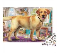 Labrador Retriever 1000 Piece Lab Standing Cardboard Puzzle for Adults 14+ Senior Citizens Senior Centre Activity Stress Relief Social Icebreaker Birthday Gift 70x50cm/1000pcs
