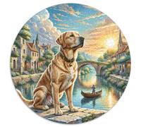 Labrador Retriever 1000 Piece Round Puzzles for Kids And Adults Adults Educational Games Colorful Puzzles for Impossible Puzzle for Unique Challenge Games 1000pcs (67.5x67.5cm)